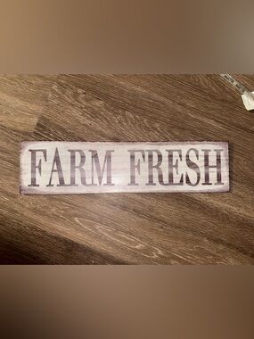 Rustic Farm Fresh Wall Sign - Brown and Cream